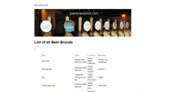 Desktop Screenshot of beerbrandslist.com